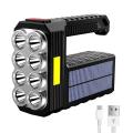Rechargeable 8 Led Handheld Solar Flashlight with Cob Sidelight