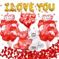 Teddy Bear Balloon with 1000 Red Rose Petals Set