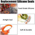 12 Pack Silicone Replacement Gasket,seals Rings, Silicone,orange