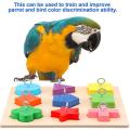 Bird Training Toy Set Include Wooden Bird Block Puzzle Toy
