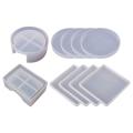 Silicone Coaster Molds, 8 Pcs Coasters and 2 Pcs Holders Molds