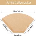 200 Piece Set No. 02 Coffee Filter Cone Paper Natural