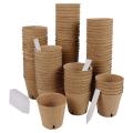 Round Biodegradable Peat Pots for Seedlings,100 Pack Plant