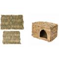 2pcs Straw Mat Pet Hamster Rabbit Chewing Toy Grass House Pad