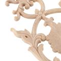 Rubber Wood Floral Carving Applique Cabinet Figurines 59x17cm