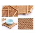 10 Pack Bamboo Coasters Coffee Cups Mats Teacup Saucers Square Tea