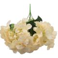 Artificial Hydrangea Flower 5 Big Heads Bouquet Champagne Color
