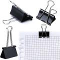 120pcs Large Binder Clips for Paper Metal Clip Office School (black)