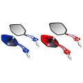 2pcs Motorcycle Rearview Mirrors Rotation 8 / 10mm Black+blue