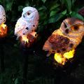 2pcs Outdoor Solar Lawn Lamp Garden Waterproof Path Owl Design B