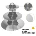 Cake Stands 3 Tier Cardboard Cupcake Stand for Christmas Party Silver