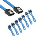 12 Pack Right-angle Cable with Locking Latch 16inch( Blue)