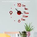 Large Modern 3d Wall Clock Kit,for Living Room Bedroom Decor,red