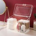 Dustproof Plastic Cosmetic Storage Box Cotton Pad/cotton Swab