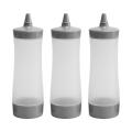 3 Pcs Squeeze Squirt Condiment Ketchup Bottle for Kitchen (grey)