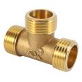 Brass T Shape Water Fuel Pipe Tee Adapter Connector 1/2" Thread