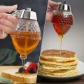 2pcs Honey Dispenser Non-drip Syrup Dispenser with Stand Honey Cup