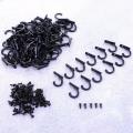 100 Pcs Wall Mounted Single Hook and 110 Pieces Screws (black)