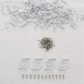 100 Pcs Wall Mounted Single Hook and 110 Pieces Screws (white)