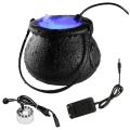 Halloween Black Cauldron with Mist Maker, with Color Light Eu Plug