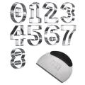 Stainless Steel Cookie Cutter Number Shapes Set with Dough Cutter
