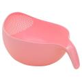 Durable Rice Washing Filter Strainer Kitchen Tool with Handle Pink