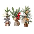 3 Pieces Artificial Christmas Tree with Ornaments,10inch Christmas