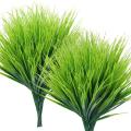 15 Bunches Of Fake Green Plastic Shrubs for Outdoor Garden Decoration