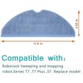 4pcs Mop Pads for Roborock T7 T7 Plus S7 Floor Wet Microfiber Pad