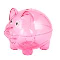 Cute Plastic Pig Clear Piggy Coin Box Money Cash Saving Case