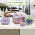 12 Pack Round + Rectangle, Silicone Stretch Lids Food Storage Cover
