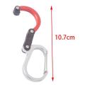 D-shaped Keychain 360 Rotating Hook for Camping, Hiking, (black)
