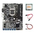B75 Eth Mining Motherboard with Cpu+switch Cable+sata Cable Lga1155