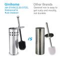 304 Bamboo Charcoal Stainless Steel Toilet Brush for Bathroom Storage