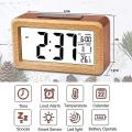 Wooden Large Led Digital Alarm Clock, with Snooze, 12/24hr Switchable