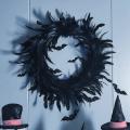 Feather Garland with Purple Lights for Halloween Party Decoration