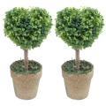 Artificial Plastic Trees In Pots Plants Potted Decor - 3 Heart