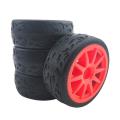 4pcs 12mm Hex 66mm Rc Car Rubber Tires Wheel Rim for 1/10 Model,red