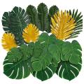 88pcs 9kinds Artificial Palm Leaves with Stems Tropical Safari Leaf