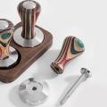 51mm Wood Handle Coffee Tamper Stainless Steel Base for Barista