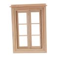 6 Pane Frame and Glass Plate Doll House Diy Double Window Accessories