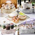 3 Pieces Cake Stands Set Round Cupcake Stands Set Iron Wedding White