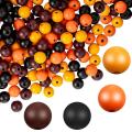 180pcs Wood Round Painted Painted Loose Round Ball Wood Spacer Beads