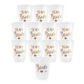 12pcs Team Bride Plastic Cup Hen Party Translucent Cups Set