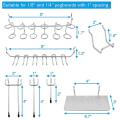 140 Pcs15 Different Types Of Pegboard Hooks, for Organizing Tools