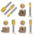 6pcs 1/4inch Shank Carbide V-groove and Round Nose Groove Router Set