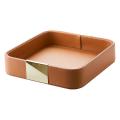 Leather Desktop Storage Tray Square Storage Key Tray European Jewelry