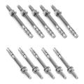 Wedge Anchor, Stainless Steel,1/4 Inch X 3-1/8 Inch, 10 Pcs