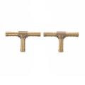 2pcs Air Fuel Water 3-way Brass Tee T Fitting Hose Barb Connector