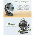 Desk Fan Camping Tent Fan Strong Wind with Led Lights for Outdoor